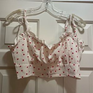 SHEIN Brand New Cropped Tank Hearts Small❤️